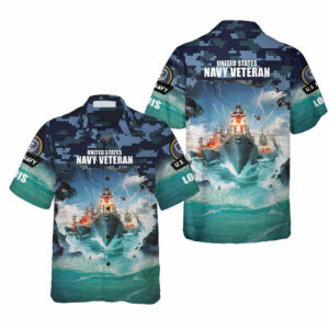 Personalized U.S. Navy Veteran Custom Hawaiian Shirt - Proud Veteran Hawaiian Shirts - For Men And Women - Kids  - Thelegend59