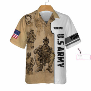 Personalized Veteran Us Army Vintage Hawaiian Shirt - For Men And Women - Kids  - Thelegend59