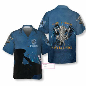 Personalized Viking By Blood - Navy By Choice Custom Hawaiian Shirt - For Men And Women - Kids  - Thelegend59