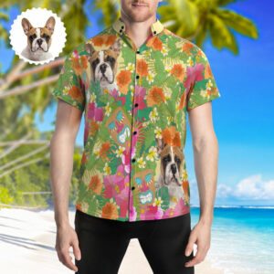Pet Party Hawaiian Shirts Custom Photo Hawaiian Shirts Gift For Dog Dad  - Thelegend59
