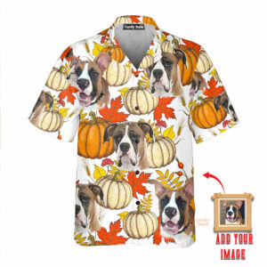 (Photo Insert) Custom Face Pet Lovers Leaves & Flowers Pattern Yellow - Personalized Hawaiian Shirt - For Men And Women - Kids  - Thelegend59