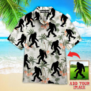 (Photo Inserted) Bigfoot Coconut Tree Tropical Aloha Custom Hawaiian Shirt - For Men And Women - Kids  - Thelegend59