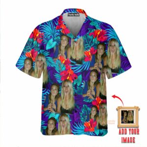 (Photo Inserted) Black Angus Blue Neon Tropical Cattle Lovers Hawaiian Shirt - For Men And Women - Kids  - Thelegend59