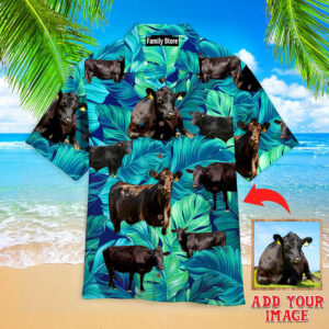 (Photo Inserted) Black Angus Cattle Lovers Custom Hawaiian Shirt - For Men And Women - Kids  - Thelegend59
