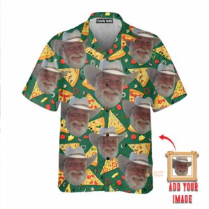 (Photo Inserted) Custom Face Crazy Man Loves Slice Pizza - Hawaiian Shirt - For Men And Women - Kids  - Thelegend59