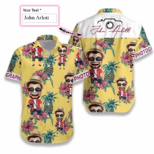 Photographer Seamless Pattern Custom Hawaiian Shirt  - Thelegend59