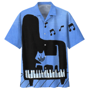 Piano Cat Hawaiian Shirt For Men Women  - Thelegend59