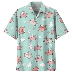 Pig  Blue Amazing Design Unisex Hawaiian Shirt  - Thelegend59