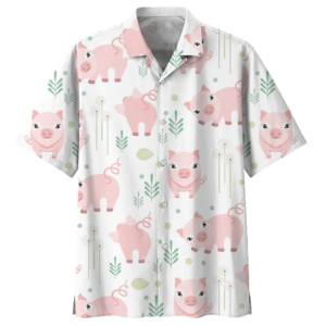 Pig  White High Quality Unisex Hawaiian Shirt  - Thelegend59