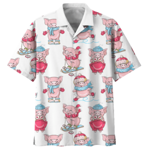 Pig  White Unique Design Unisex Hawaiian Shirt  - Thelegend59