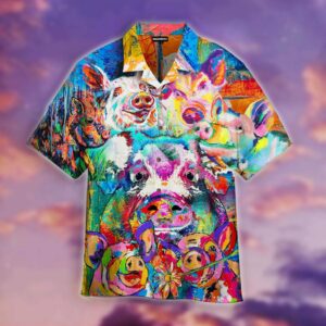 Pig Funny Colorful Hawaiian Shirt For Men Women  - Thelegend59