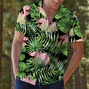 Pig Green Tropical Unique Design Hawaiian Shirt For Men Women  - Thelegend59