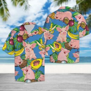 Pig Love Fruit Hawaiian Shirt For Men Women  - Thelegend59