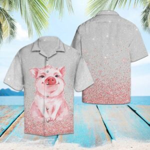 Pig Lover Pink Gray Amazing Design Hawaiian Shirt For Men Women  - Thelegend59