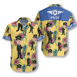 Pilot Seamless Pattern Hawaiian Shirt  - Thelegend59