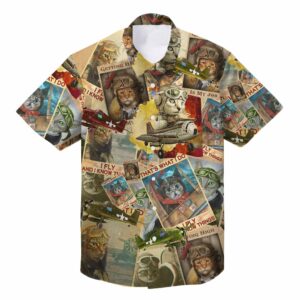 Pilot Cats Unisex Hawaiian Shirt  - Thelegend59