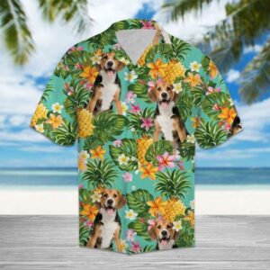 Pineapple Beagle  Colorful Amazing Design Unisex Hawaiian Shirt  - Thelegend59