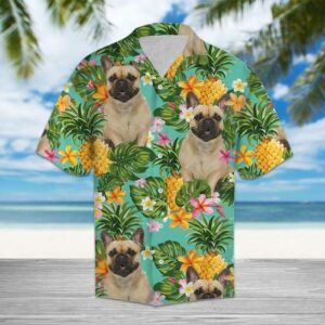 Pineapple French Bulldog  Colorful High Quality Unisex Hawaiian Shirt  - Thelegend59