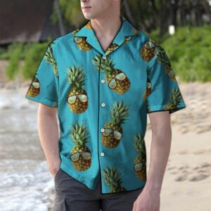 Pineapple Glasses Blue Nice Design Hawaiian Shirt For Men Women  - Thelegend59