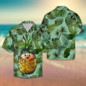 Pineapple Hedgehog Hawaiian Shirt For Men Women  - Thelegend59