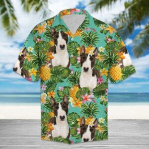 Pineapple Miniature Bull Terrier  Colorful Nice Design Unisex Hawaiian Shirt  - Thelegend59