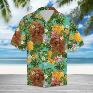 Pineapple Poodle  Colorful High Quality Unisex Hawaiian Shirt  - Thelegend59