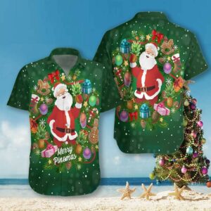 Pineapple Santa Wreath Hawaiian Shirt For Men Women  - Thelegend59