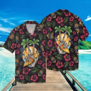 Pineapple Skull Colorful Best Hawaiian Shirt For Men Women  - Thelegend59