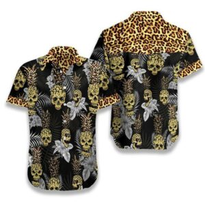 Pineapple Skull Leopard Hawaiian Shirt For Men Women  - Thelegend59