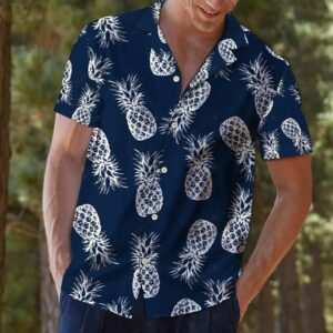 Pineapple Tropical Blue Nice Design Hawaiian Shirt For Men Women  - Thelegend59