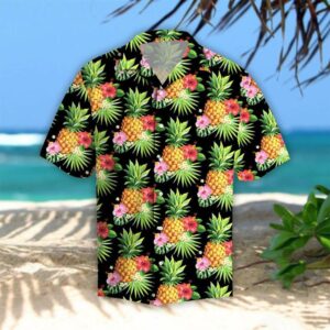 Pineapples Hibiscus Tropical Unisex Hawaiian Shirt  - Thelegend59