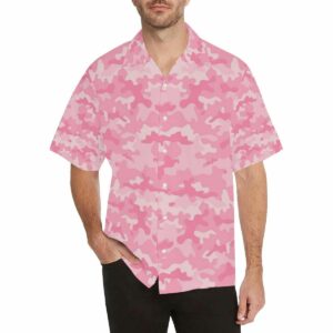 Pink Camo Camouflage Pattern Mens All Over Print Hawaiian Shirt  - Thelegend59