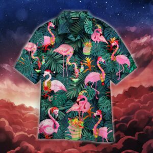 Pink Christmas Flamingo Hawaiian Shirt For Men Women  - Thelegend59