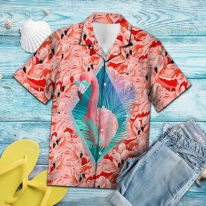 Pink Flamingo Tropical Hawaiian Shirt For Men Hawaiian Shirt For Women  - Thelegend59