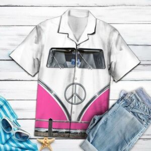 Pink Hippie Bus Hawaiian Shirt  - Thelegend59
