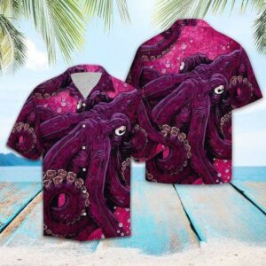 Pinky Octopus Unisex Hawaiian Aloha Hawaiian Shirtss  - Thelegend59