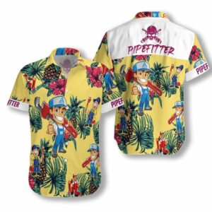 Pipefitter Seamless Pattern  Hawaiian Shirt  - Thelegend59