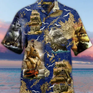 Pirate Boat Hawaiian Shirt For Men Women  - Thelegend59