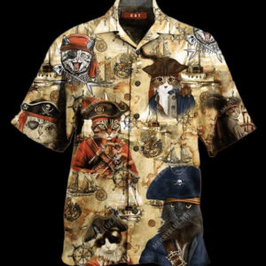 Pirate Cat Brown Best Design Hawaiian Shirt For Men Women  - Thelegend59