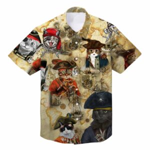 Pirate Cat Unisex Hawaiian Shirt  - Thelegend59