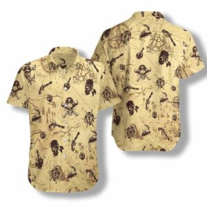 Pirate Pattern Hawaiian Shirt For Men Women  - Thelegend59