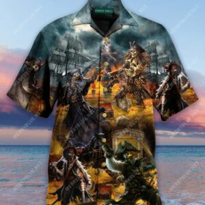 Pirate Skull Treasure Hunting Unisex Hawaiian Shirt  - Thelegend59