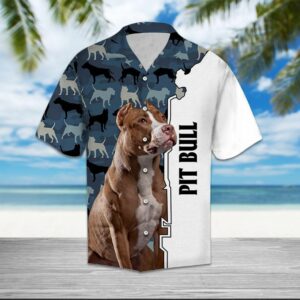 Pit Bull Camo Pattern Blue Unique Design Hawaiian Shirt For Men Women  - Thelegend59