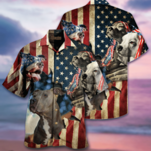 Pitbull Flag Hawaiian Shirt For Men Women  - Thelegend59