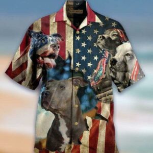 Pitbull Protect American Hawaiian Shirts  - Thelegend59