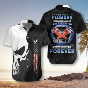 Plumber Proud Skull Hawaiian Shirt For Men Women  - Thelegend59