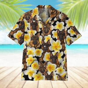 Plumeria German Shepherd Hawaiian Shirt For Men Women  - Thelegend59