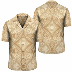Plumeria Mix Gold Hawaiian Shirt  - Thelegend59
