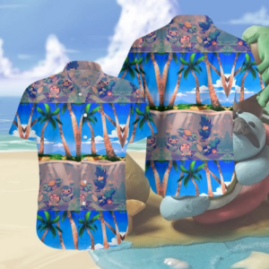 Poke Blue Hawaiian Shirt For Men Women  - Thelegend59