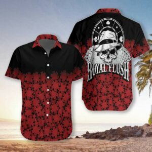 Poker Chips Black And Red Hawaiian Shirt  - Thelegend59